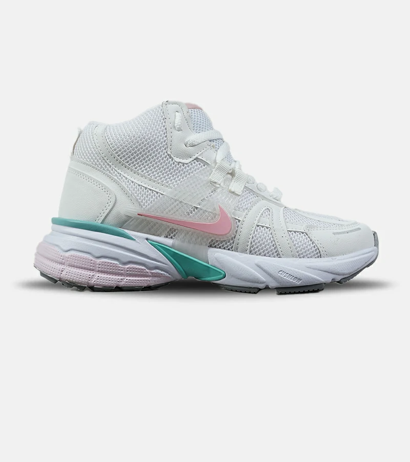 DSC02454.webp کفش کتانی ساقدار مردانه و زنانه سفید صورتی Nike cushlon مدل 7703 - Image 1