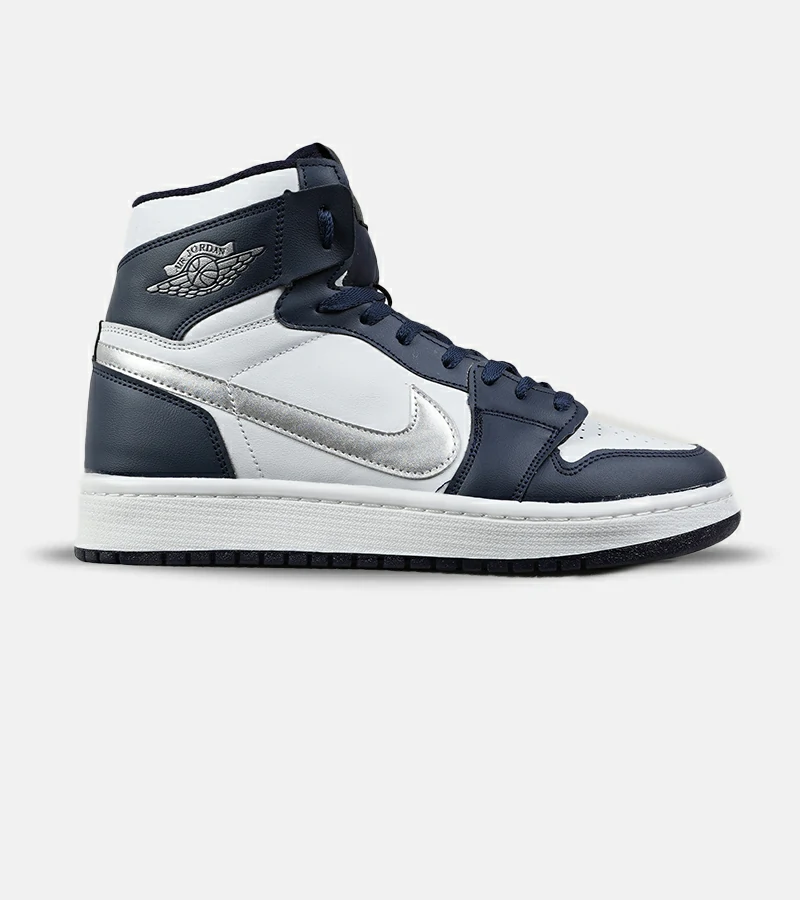 DSC02528.webp کفش کتانی ساقدار مردانه و زنانه سفید سرمه ای NIKE jordan 1 مدل 7686 - Image 1