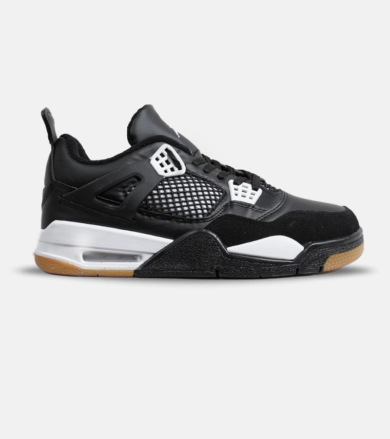 drrf.webp کتانی ساقدار زنانه و مردانه مشکی سفید Nike air jordan 4 مدل 6599 - Image 1