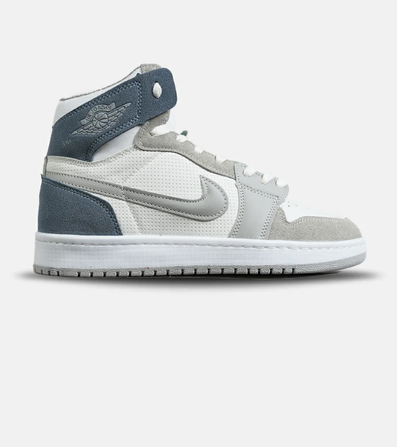 DSC04986.webp کفش کتانی بزرگ پا ساقدار سفید طوسی آبی NIKE AIR Jordan 1 مدل 8303 - Image 1