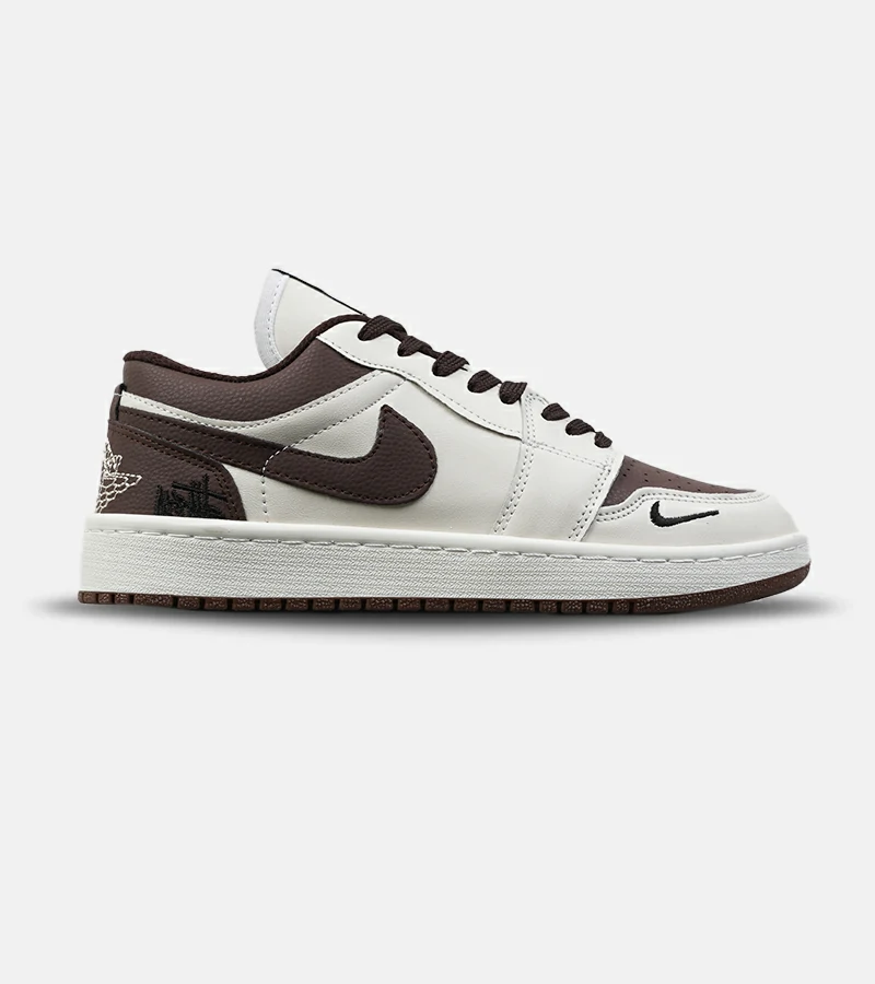 1-1 کفش کتانی ساقدار مردانه و زنانه کرم قهوه ای NIKE jordan 1 مدل 8797 - Image 1